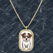New Cute Dog Puppy Pendant Necklace Picture Design Classy Gold Tone Cool