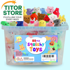 80Pcs Party Favors for Kids 4-8, Kawaii Squishies Mochi Squishy Toy Bulk Fidget