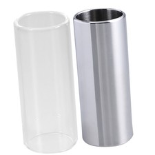 2 Pcs Stainless Steel Slide Transparent Guitar Finger Slider for Glass
