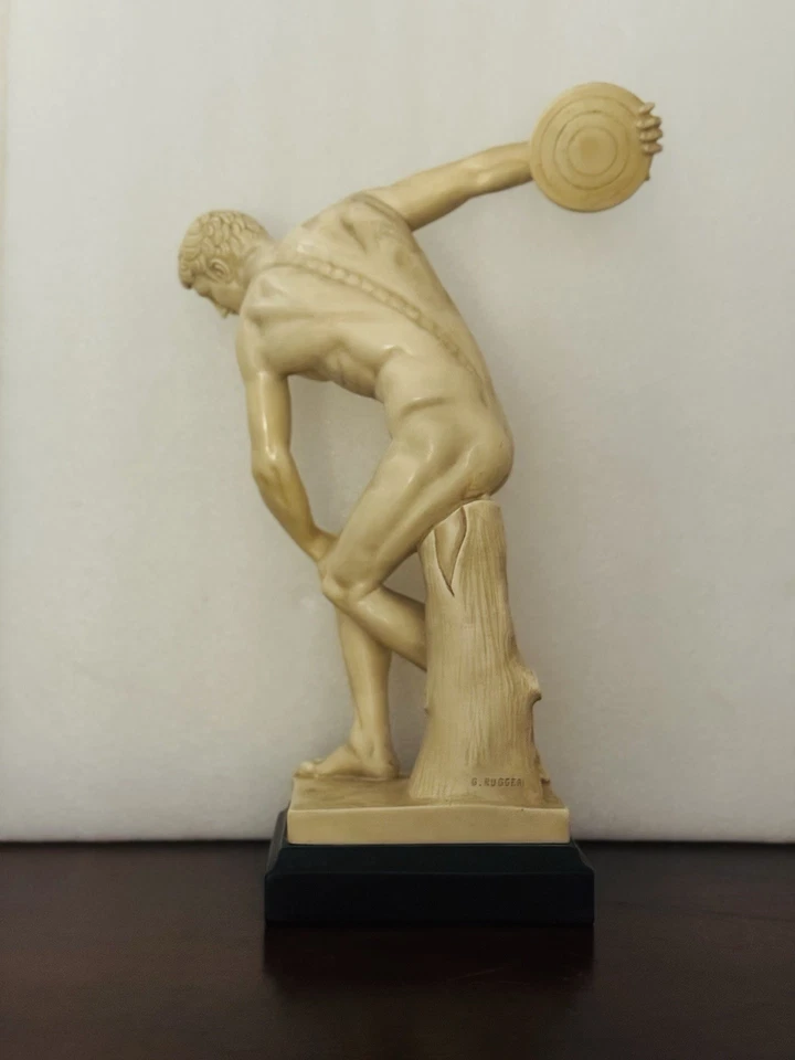 RUGGERI Estampada 11.5" De Colección Discobolus of Myron Estatuilla Lanzador de Disco GRANDE Foto 2 de 4