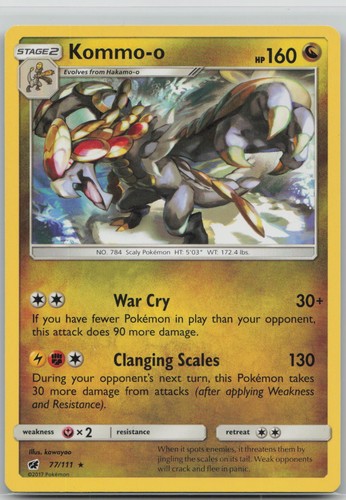 Kommo-o 77/111 Rare Crimson Invasion Pokemon Lightly Played