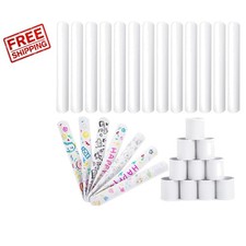 48PCS White Slap Bracelets - Creative DIY Wrist Bands for Kids' Parties Crafts