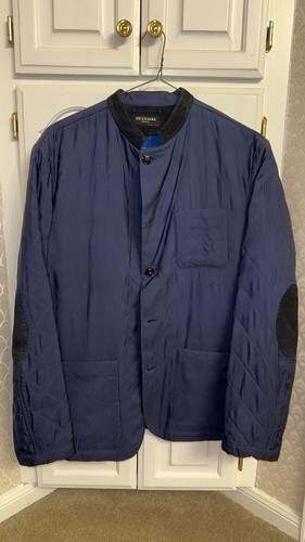 Kiton Napoli Quilted Jacket Size 42 Navy Made in Italy Luxury Coat