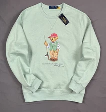 Polo Ralph Lauren Fishing Bear Sweatshirt RL Outdoors XL Green