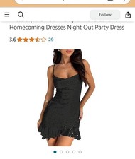 Black Sequined Party Black Dress with Spaghetti Straps and Lace Up Back