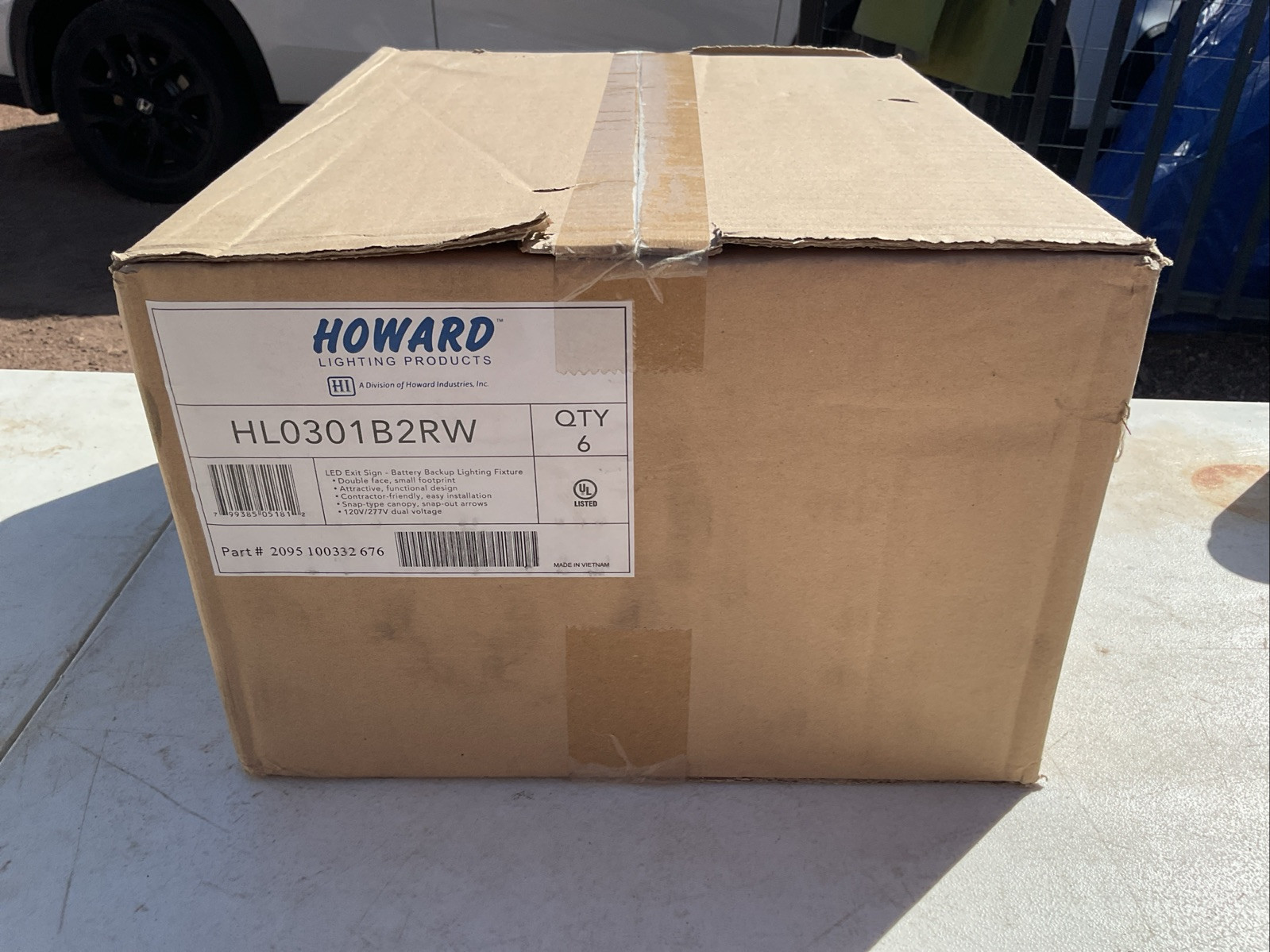 BLOWOUT Lot Of 6 New LED Exit Light HOWARD LIGHTING HLO301B2RW / HLO301B2RW