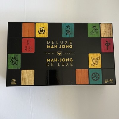 Cardinal Legacy Deluxe Mahjong Two Tone Tiles in Lined Wood Storage Case