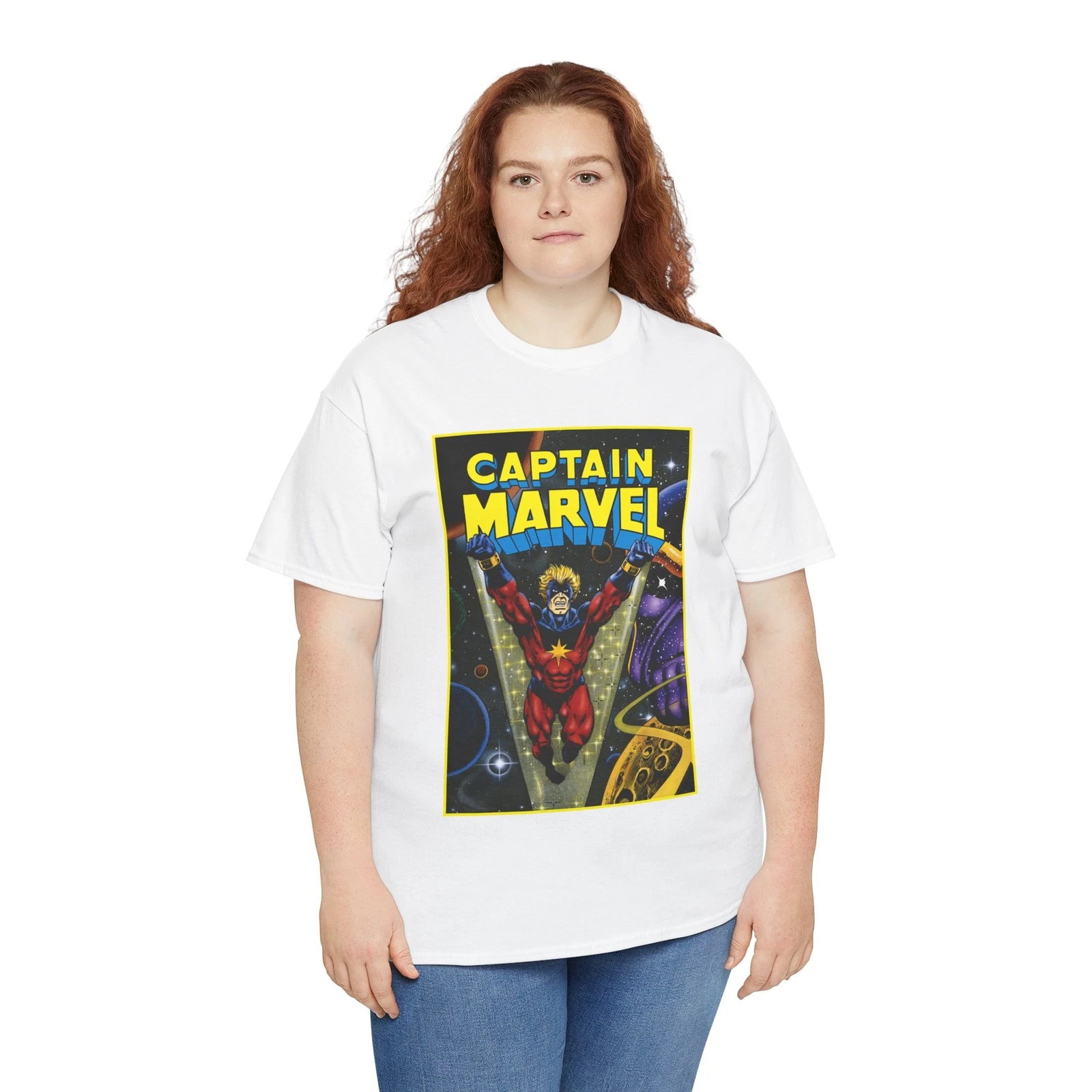 Captain Marvel T-Shirt - Jim Starlin Art - Mar-Vell - Thanos - Marvel Comics