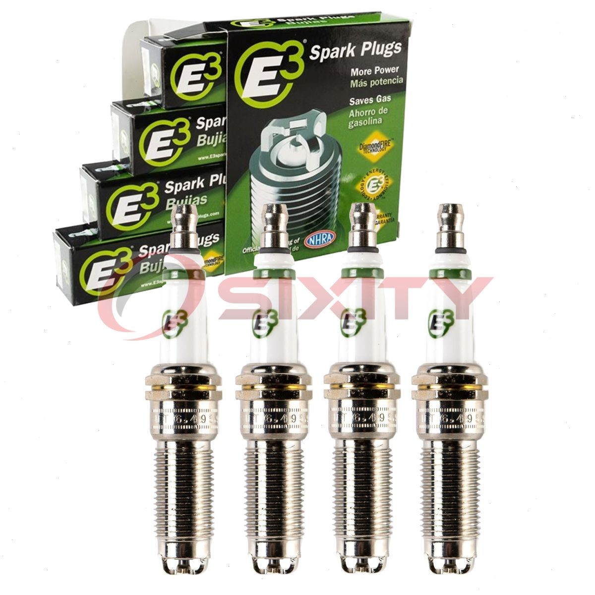 4 pc E3 Spark Plugs for 2001-2003 Chrysler Voyager 2.4L L4 Ignition Wire sc