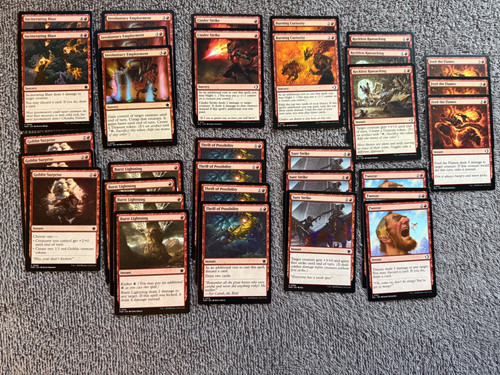 32-Card MTG Lorwyn Eclipsed Red Spell Lot Burst Lightning Thrill Possibility ECL