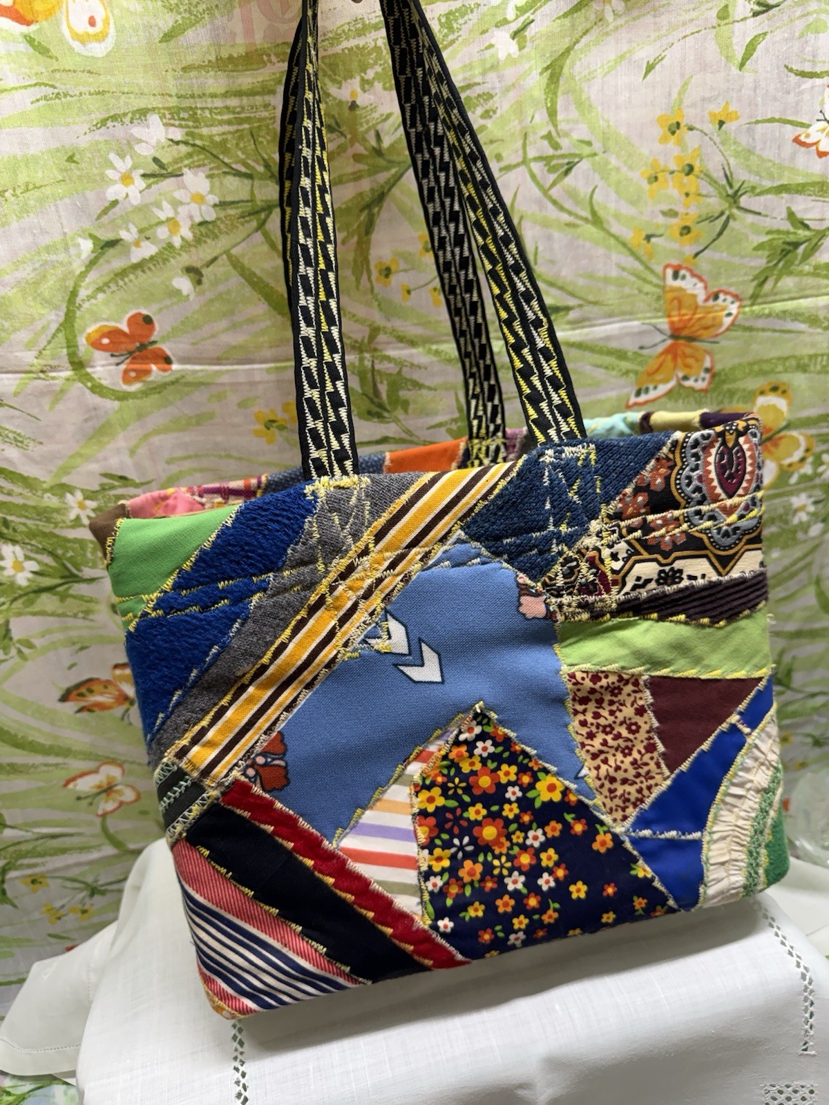 Patchwork Large Box Tote Purse - image 2