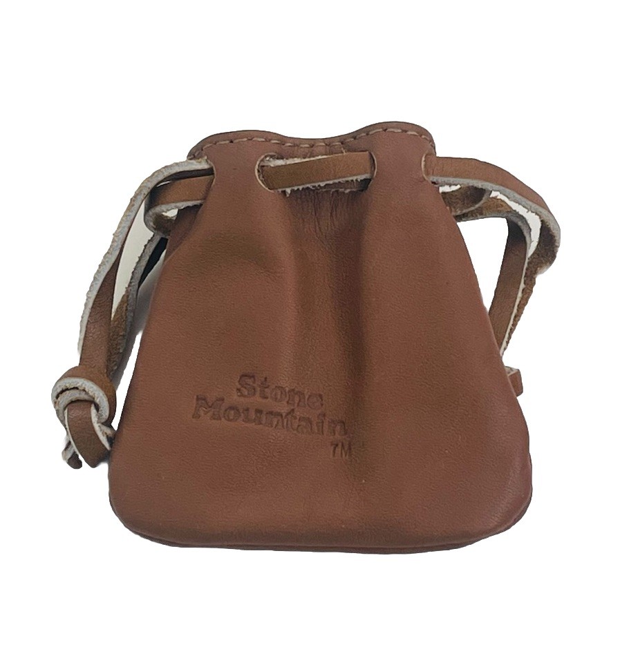 Stone Mountain Brown Leather Drawstring Coin Pouch - image 1