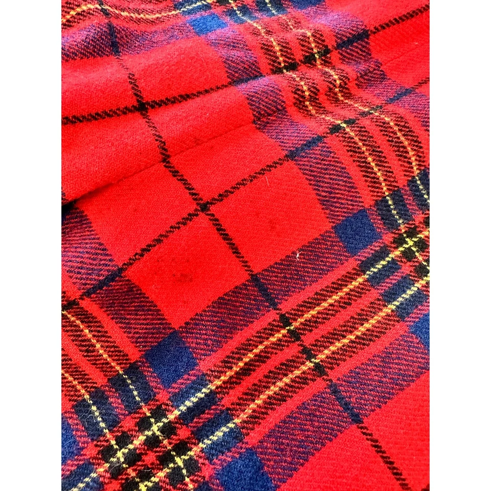 Pantalones de lana a cuadros rojos Pendleton vintage años 60 cintura alta pierna ancha para mujer talla 29 Foto 4 de 4