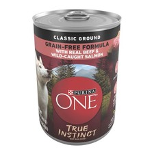 Purina One Wet Dog Food True Instinct Classic Ground Grain-Free Formula Real