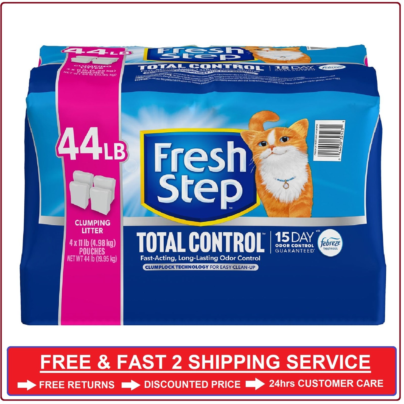 Fresh Step Total Control Scented Clumping Litter with Febrez