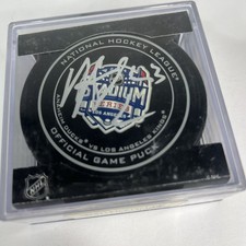 Jake Muzzin Signed 2014 NHL Stadium Series Puck Kings vs. Ducks Auto LA Kings #3