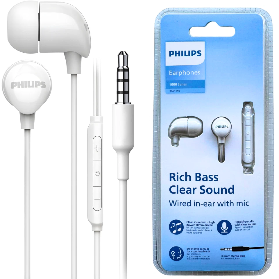 Philips Wired Headphones EarphonesIn Ear High Definition Deep Bass 3.5mm Jack - Image 2 of 4