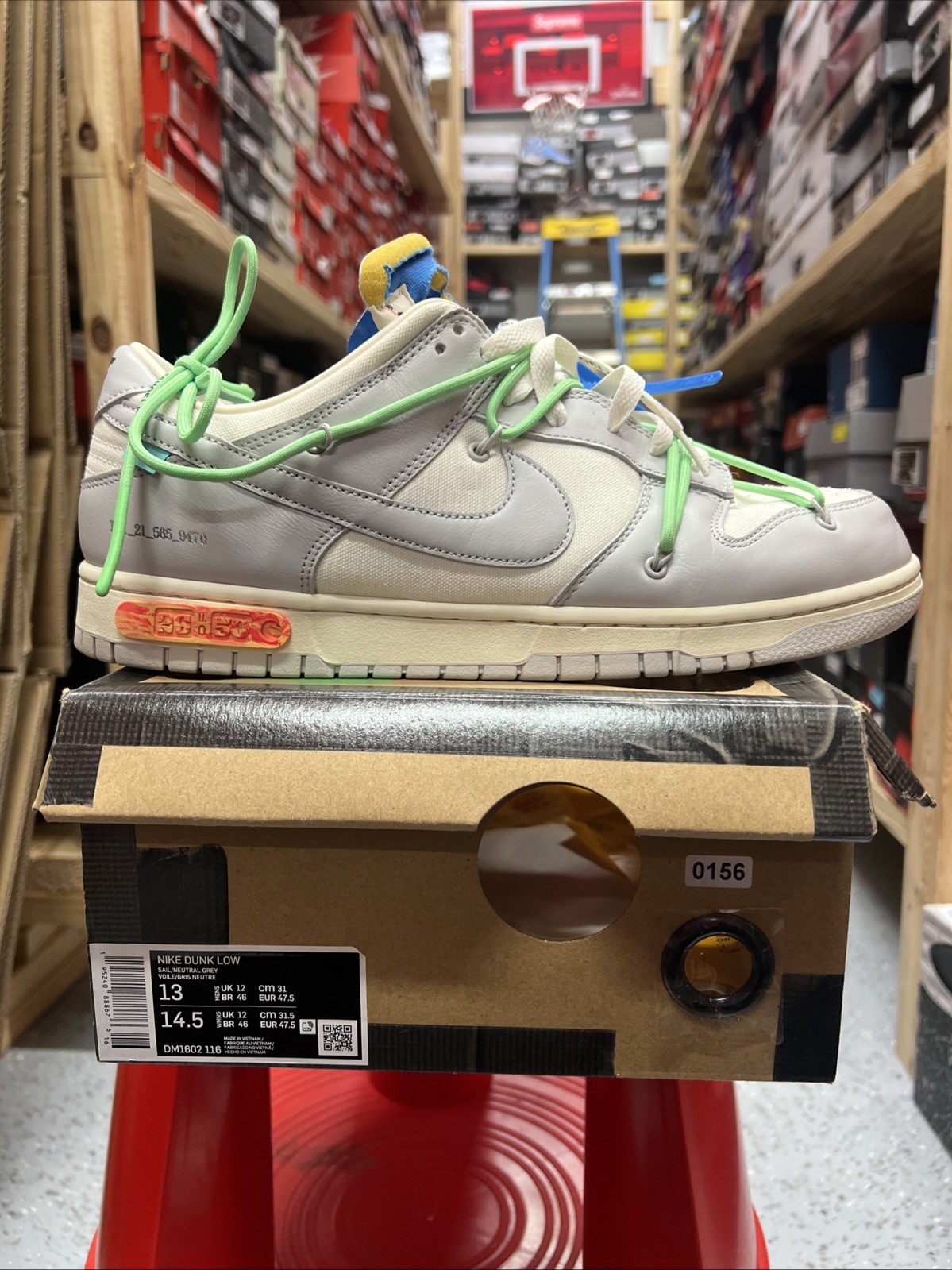 OFF WHITE X NIKE Taglia 13 Nike Off White x Dunk Low Lotto 26 di 50