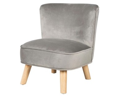 Roba Kindersessel Polsterstuhl Kindersitz Lesesessel Lil Sofa Samtstoff grau