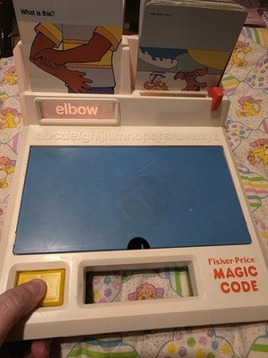 VINTAGE 1987 FISHER PRICE MAGIC CODE QUIZ FLASH CARD LEARNING GAME WORKING