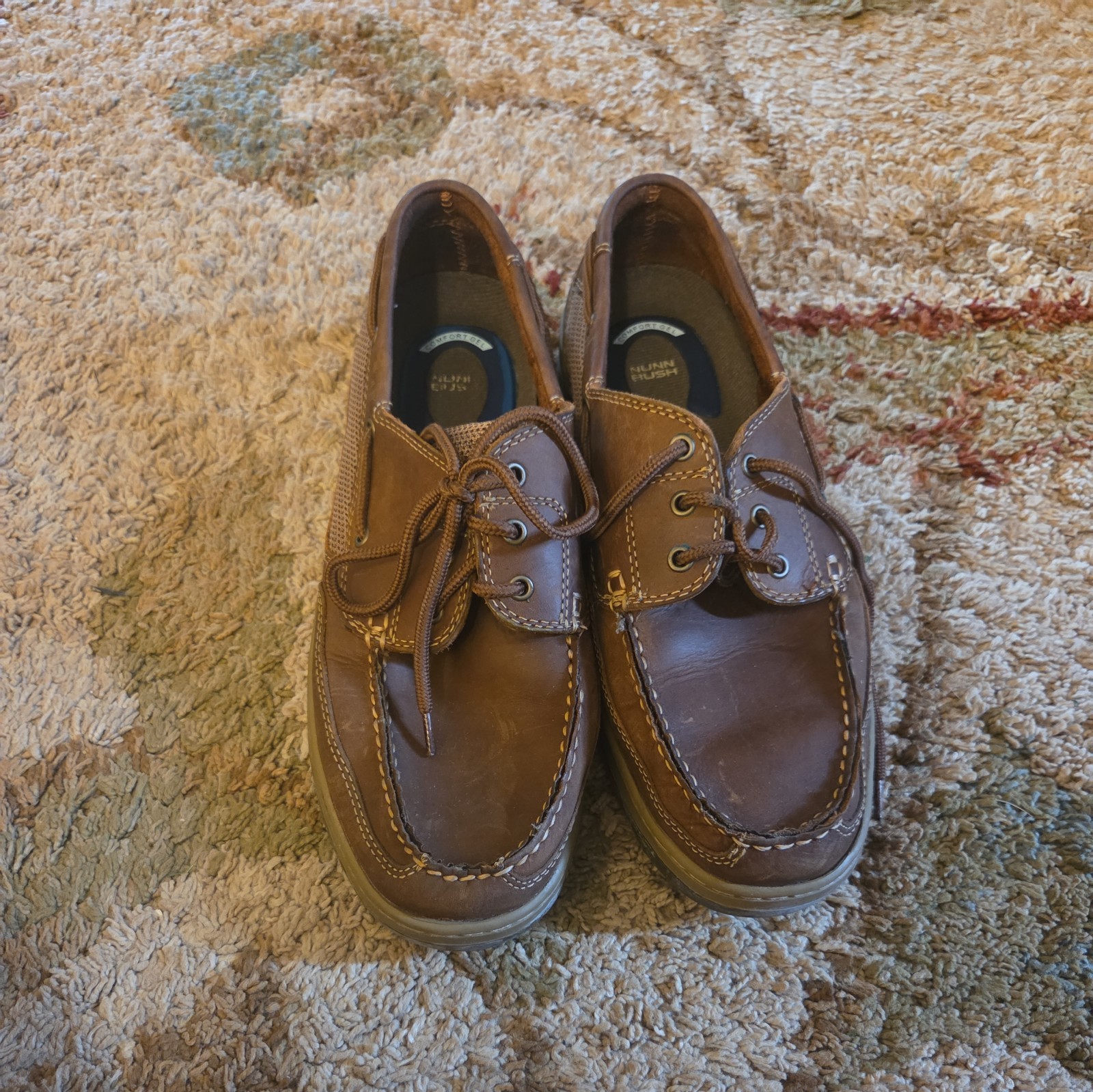 Nunn Bush Boat Shoes Mens 10.5 M Moc Toe Casual Comfort 81013-200 Brown Leather