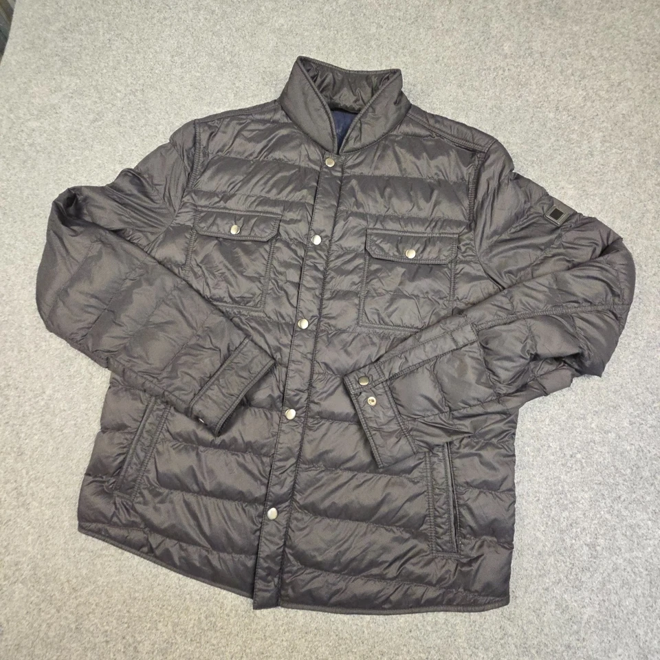 Hugo Boss Jacket mens LARGE black Puffer long sleeve snap winter warm Size L 54 - Image 3 of 4