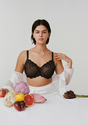 Chantelle Lingerie Rive Gauche Full Coverage Underwire Bra 36DDDD| BLACK |