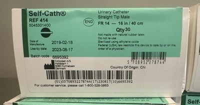 30pcs Coloplast Male Self Catheters 16 In/40 Cm 14Fr New
