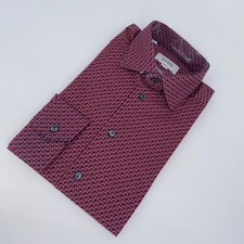Eton Dress Shirt Mens M 15 1/2 - 39 Multi Geometric Poplin Slim Fit Button Up