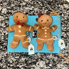NWT Jellycat Jolly Gingerbread Ruby  Fred with blue storage bag