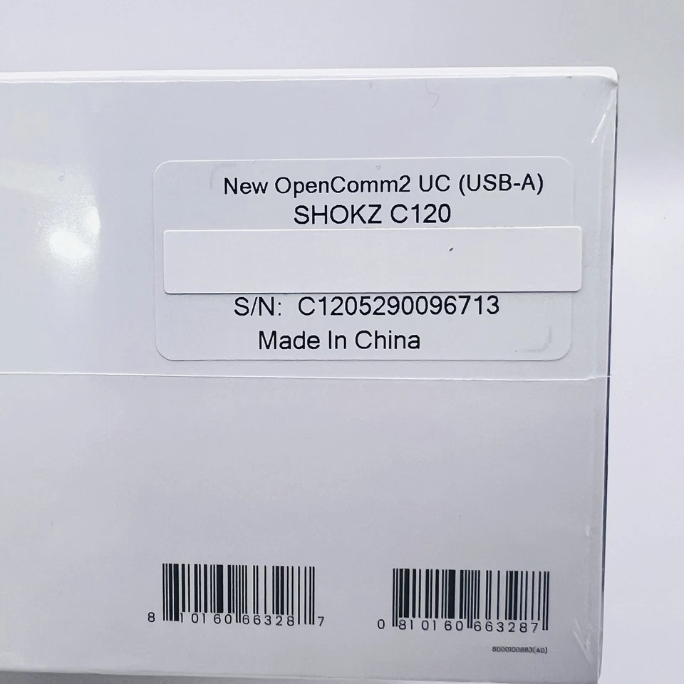 New SHOKZ OPENCOMM 2 UC Headphones In Black With USB-A Adapter - Image 2 of 4