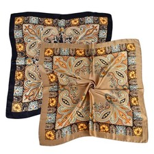 35x35 Inch Large Square Scarf 2PCS Fashion Scarves Silk Feeling Hair Scarf Wr...