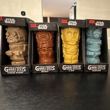 Thinkgeek Star Wars Geeki Tikis Mug Set Of 4 Tusken Raider Wicket C-3po