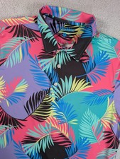 Chubbies Tropical Print Polo Shirt Mens M Performance Golf Floral