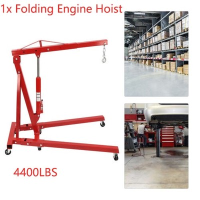 2 Ton Folding Engine Hoist Heavy Duty Engine Hydraulic Shop Crane 4 Level Adjust