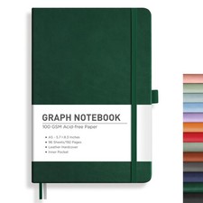 A5 Graph Grid Notebook 192 Pages Thick Paper Hardcover