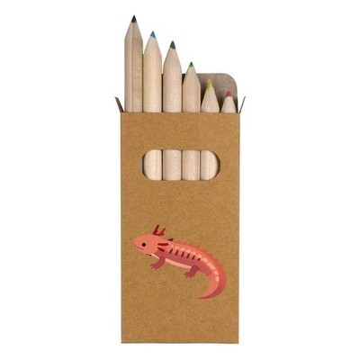 6 x 'Red Axolotl' kurze 85 mm Bleistifte / Farbstift Set (PE00088966)