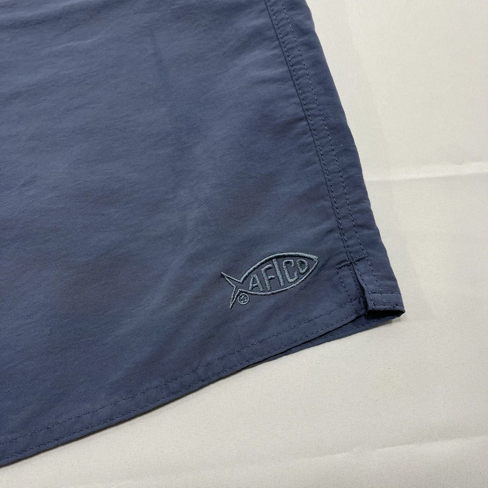 AFTCO 短裤男式性能钓鱼 38 x 8 英寸内缝蓝色尼龙弹性腰围 — 第 2/4 张图片