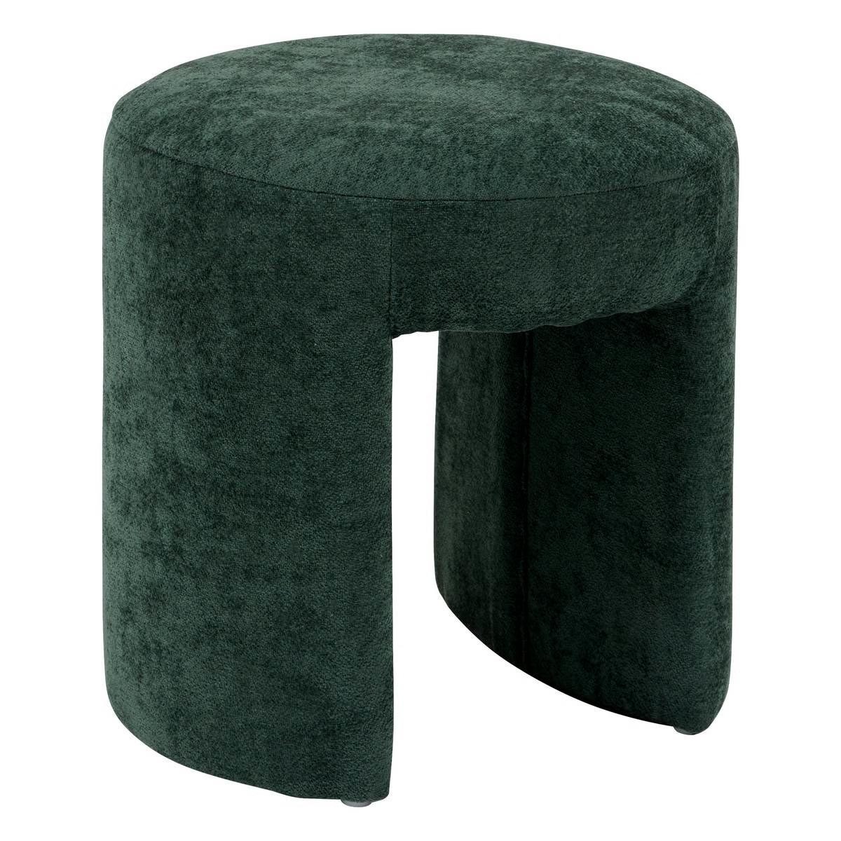 Pouf design en tissu Jin 38cm vert cèdre pour assise d'appoint salon