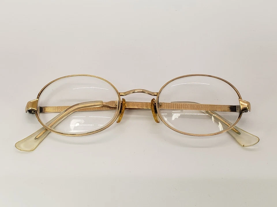 Vintage 1/20 12K GF Eyeglasses Gold Filled 5 3/4 Oval Eyeglasses USA Scrap? - Image 4 of 4