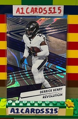 Derrick Henry - 2025 Panini Revolution #100 - Blue Swirl Parallel 13/99 - Ravens