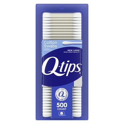 Q-tips Cotton Swabs, Original, For Home, First Aid and 500 Count, White