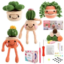 XKDOUS Crochet Kit for Beginners with Step-by-Step Video Tutorials, Plant Family