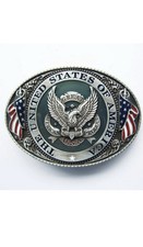 U.S.A. American Flag Eagle Metal Fashion Belt Buckle