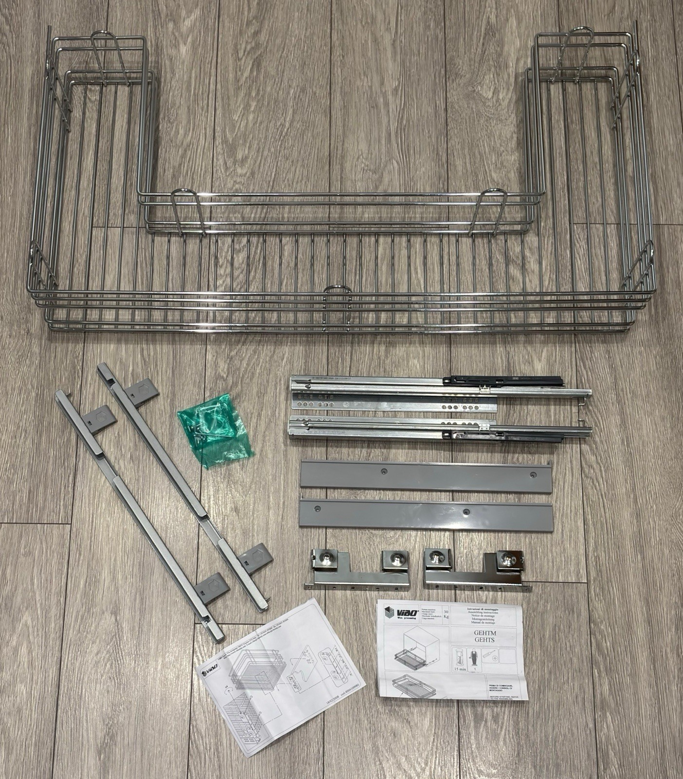 Hafele 546.34.253 Pull Out Under Sink Wire Basket Kitchen Storage Drawer 1000mm