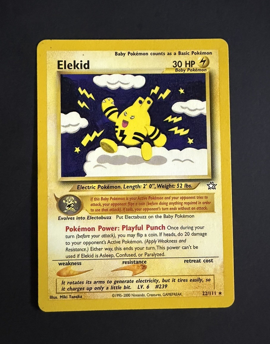 Elekid 22/111 Neo Genesis Rare Pokemon Card 