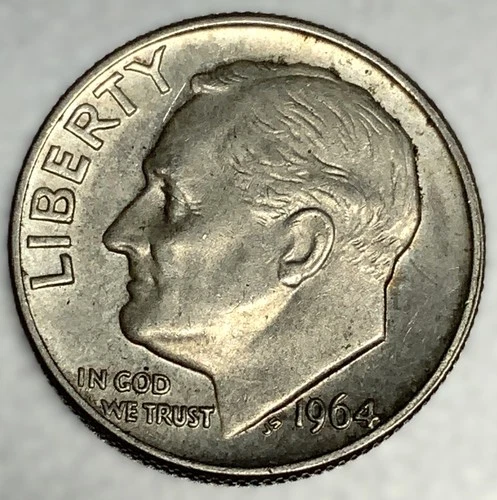1964-D Roosevelt Dime - Circulated Condition - 90% Silver - US Coin - 3088