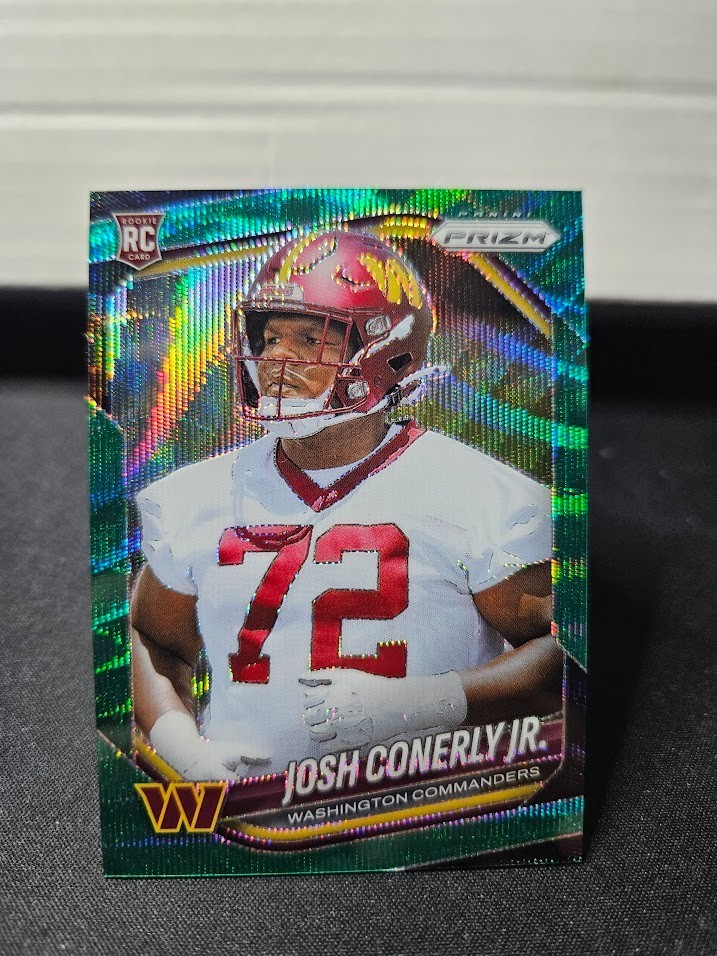 2025 Prizm Josh Conerly Jr Green Wave Prizm #382 Commanders Rookie