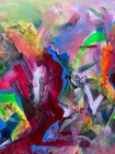 abstract painting on canvas by listed California artist Bruce Cockrill — photo 4