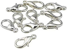 100 Pcs Stainless Steel Lobster Claw Clasps 7X12Mm Silver Plated Lobster Claw Cl